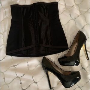 NWOT Rago Waist Trainer Corset Boned Black Medium